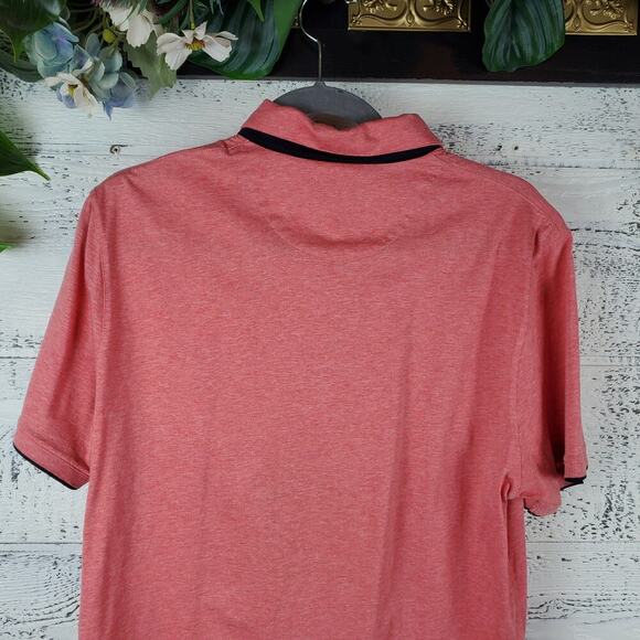 Ted Baker London Men Red Polo Shirt Size 5 / L Luxury Old Money Preppy Top - Picture 8 of 9